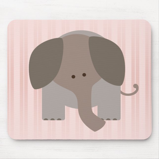 Cute Brown Elephant Mouse Pad (Front)