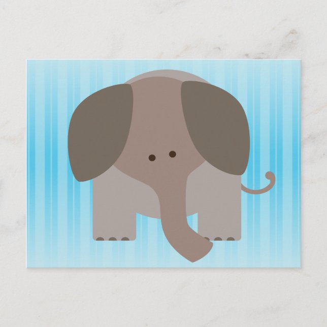 Cute Brown Elephant Postcard (Front)