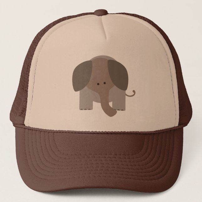 Cute Brown Elephant Trucker Hat (Front)
