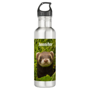 Cute Brown Ferret in the Grass Stainless Steel Water Bottle