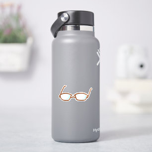 Cute Brown Frame Reading Glasses Sticker