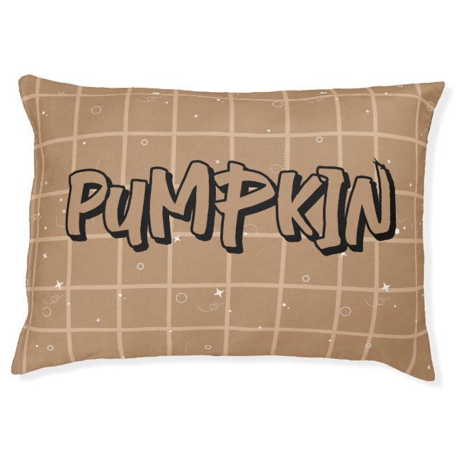 Cute Brown Gingham Dog Bed (Front)