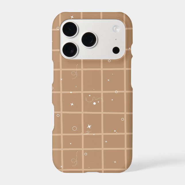 Cute Brown Gingham iPhone Case (Back)