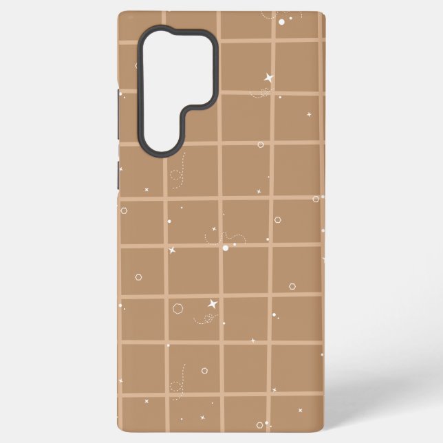 Cute Brown Gingham Samsung Galaxy Case (Back)