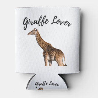 Cute Brown Giraffe Can Cooler