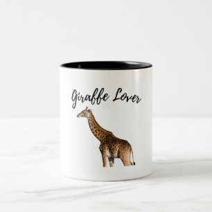 Cute Brown Giraffe Two-Tone Coffee Mug