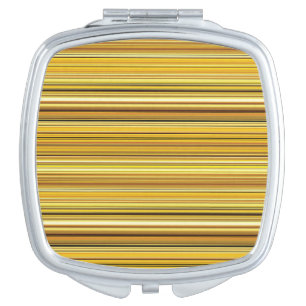 Cute brown golden stripes compact mirror
