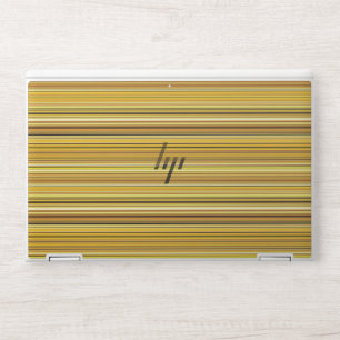 Cute brown golden stripes HP laptop skin
