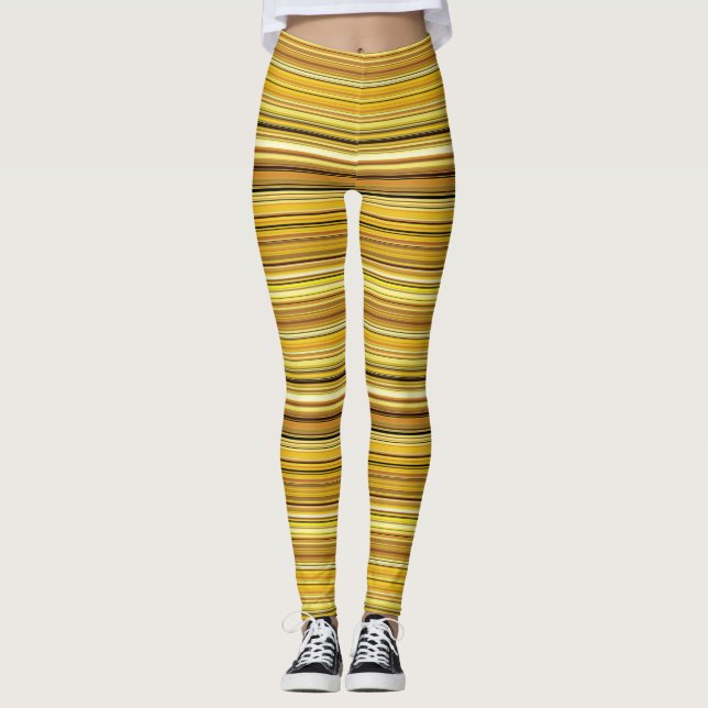 Cute brown golden stripes leggings (Front)