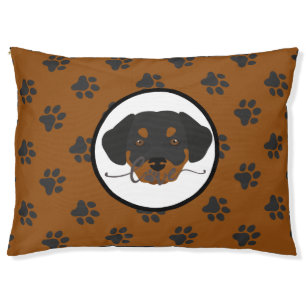 Cute brown, gray paw prints modern chic dog pet bed