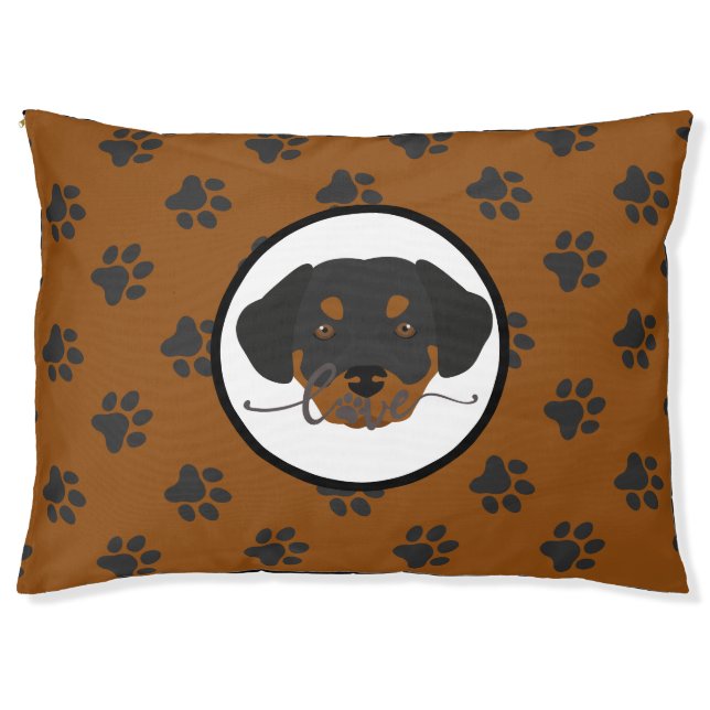 Cute brown, gray paw prints modern chic dog  pet bed (Front)