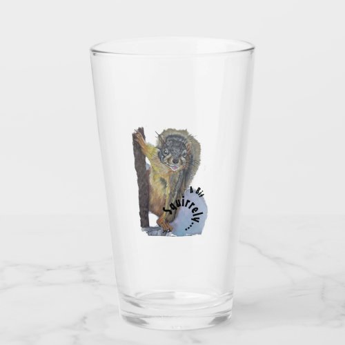 Cute Brown Grey Realistic Squirrel Art Glass