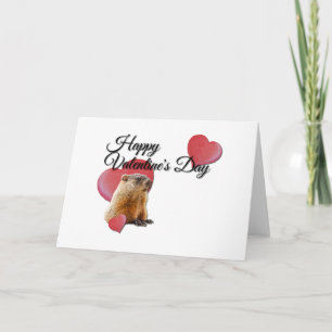 Cute brown guinea pig Happy Valentine's Day Card