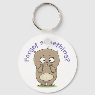 Cute brown hamster forget something cartoon keychain