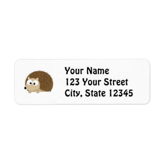 Cute Brown Hedgehog Label