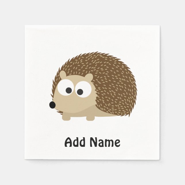 Cute Brown Hedgehog Napkins (Front)