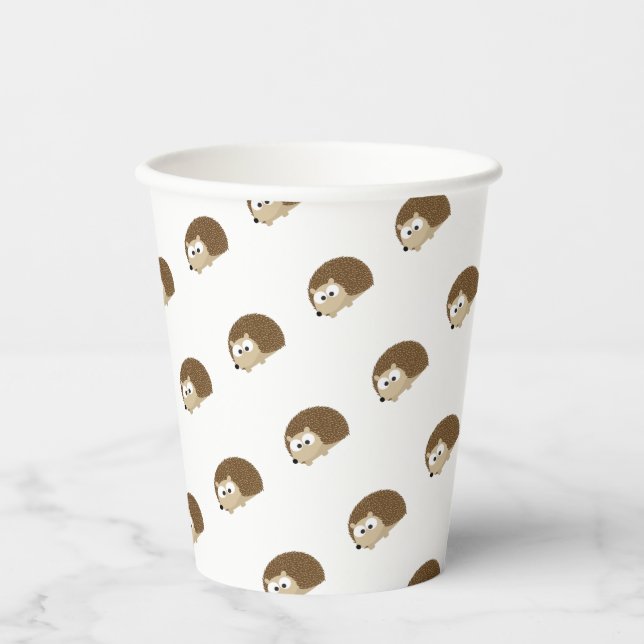 Cute Brown Hedgehog Paper Cup (Front)