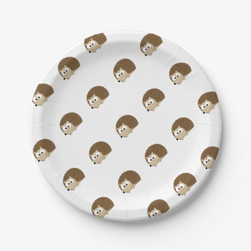 Cute Brown Hedgehog Paper Plates