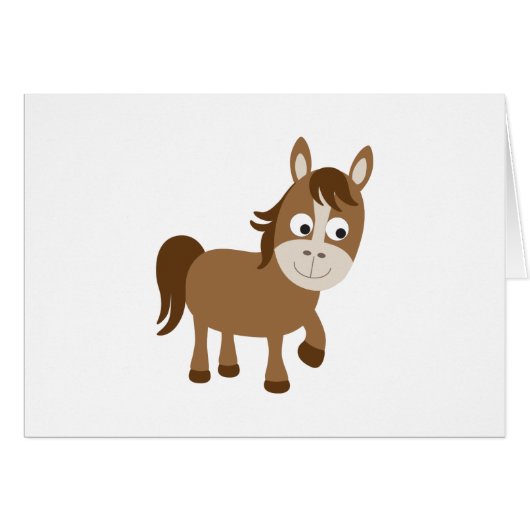Cute Brown Horse Cards (Front Horizontal)