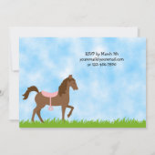 Cute Brown Horse Pony Rides Girls Birthday Invite (Back)