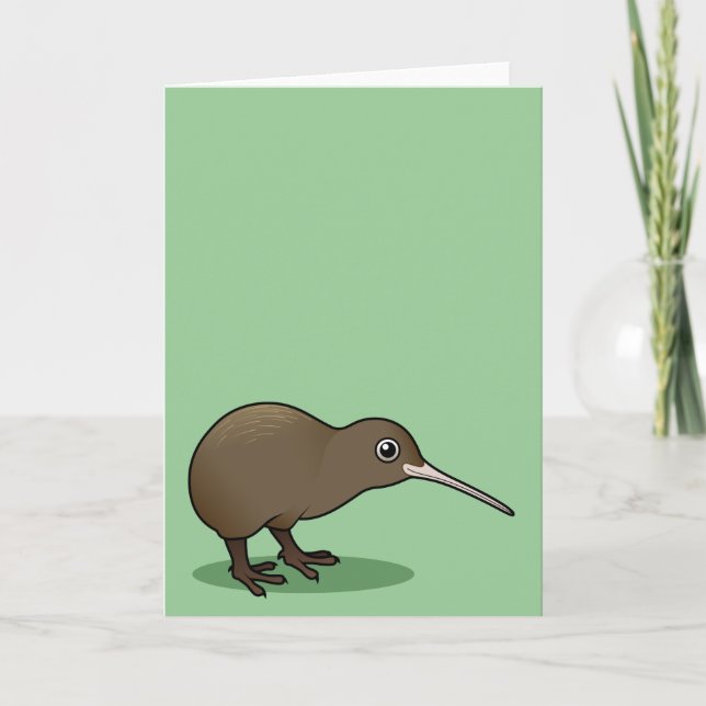 Cute Brown Kiwi from New Zealand Card (Front)