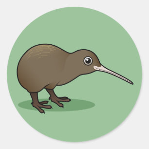 Cute Brown Kiwi from New Zealand Classic Round Sticker