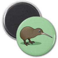 Brown Kiwi Round Magnet