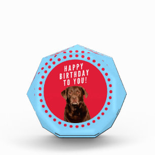 Cute Brown Labrador Retriever Dog Happy Birthday Award