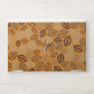 Cute brown leaves pattern HP laptop skin