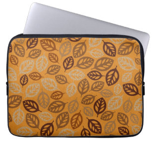 Cute brown leaves pattern laptop sleeve