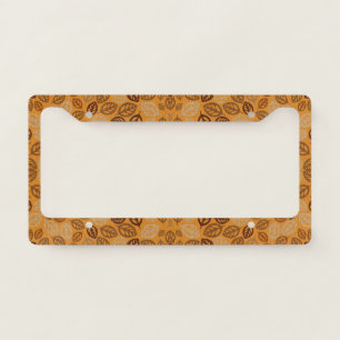 Cute brown leaves pattern license plate frame