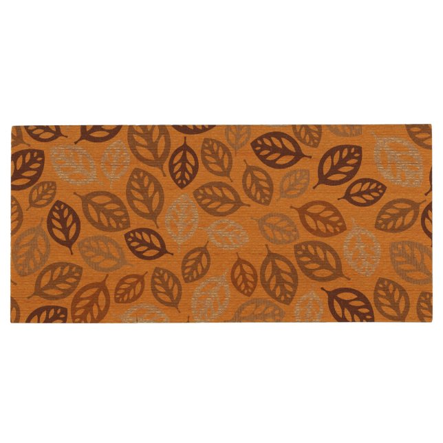 Cute brown leaves pattern wood flash drive (Back)