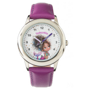 Cute Brown Mermaid Girl Kids Watch
