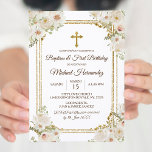 Cute Brown Mexican Baptism & First Birthday Invitation<br><div class="desc">Cute Brown Mexican Baptism & First Birthday Invitation
Invitacion Fiesta Bautizo</div>