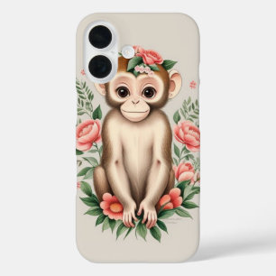 Cute Brown Monkey  iPhone 16 Case