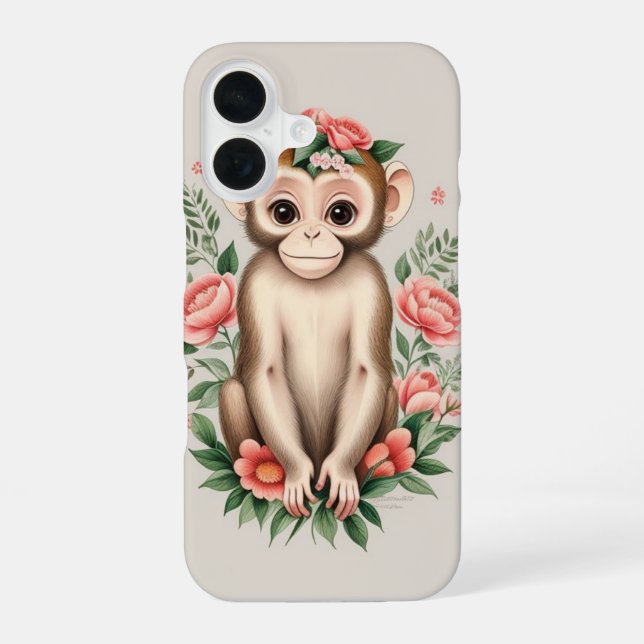 Cute Brown Monkey  Iphone Case (Back)