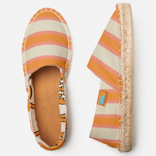 Cute Brown Orange Pink Stripes Womens Espadrilles