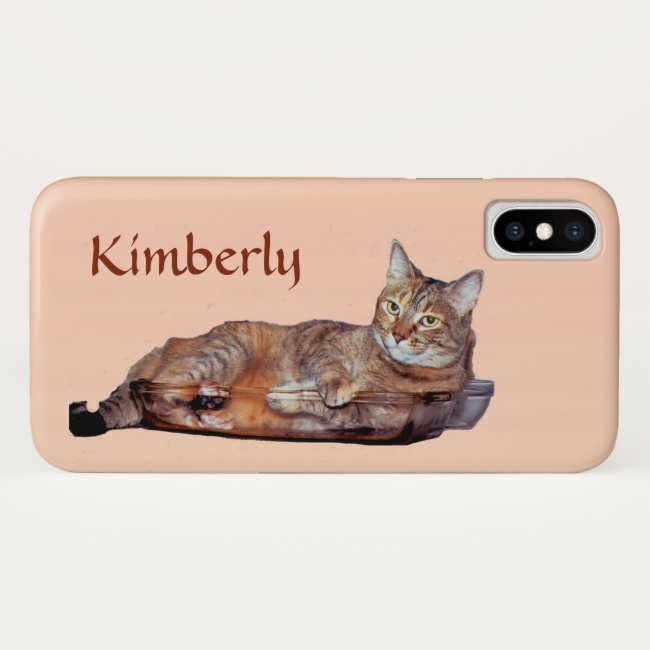 Cute Brown Orange Tabby Cat iPhone X Case