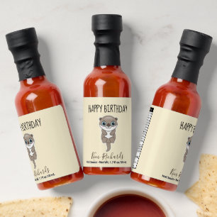 Cute brown otter cream birthday hot sauces