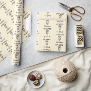 Cute brown otter cream birthday wrapping paper
