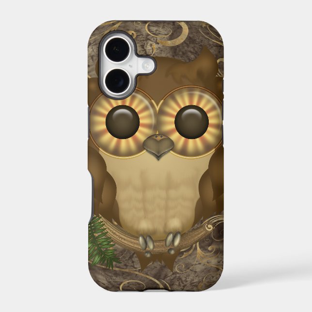 Cute Brown Owl Iphone Case (Back)