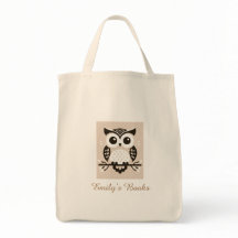 Cute brown owl personalized library book