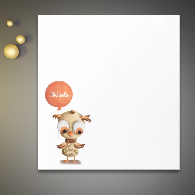 Cute Brown Owl Personalized Notepad (Creator Uploaded)