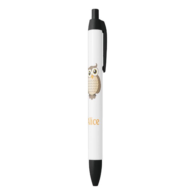 Cute Brown Owl with Name Pen (Bottom (Vertical))