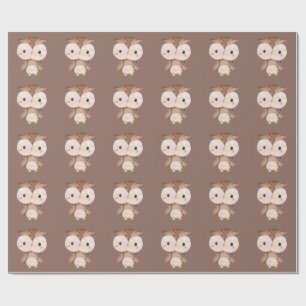 Cute Brown OWL Wrapping Paper