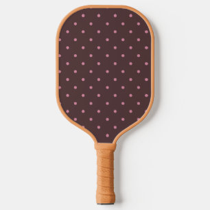 Cute Brown & Pink Polkadots Pattern Boho Polka Pickleball Paddle
