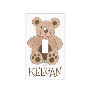 Cute Brown Plush Toy Teddy Bear Stuffed Animal Light Switch Cover