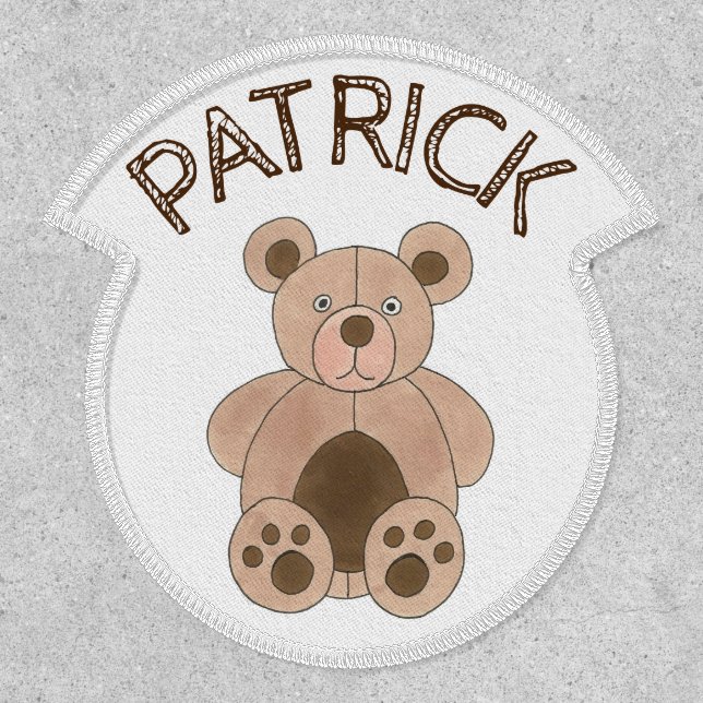 Cute Brown Plush Toy Teddy Bear Stuffed Animal Patch (Front)