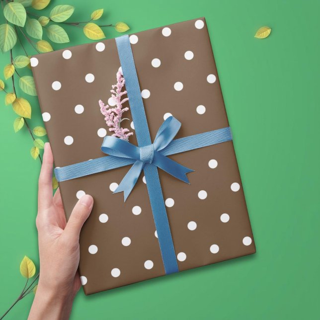 Cute Brown Polka Dot Wrapping Paper (Creator Uploaded)