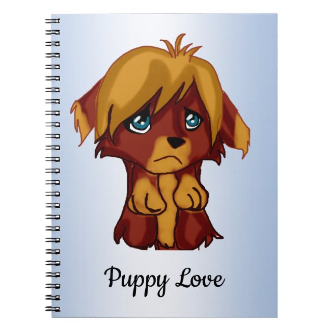 Cute Brown Puppy Dog Blue Eyes Spiral Notebook